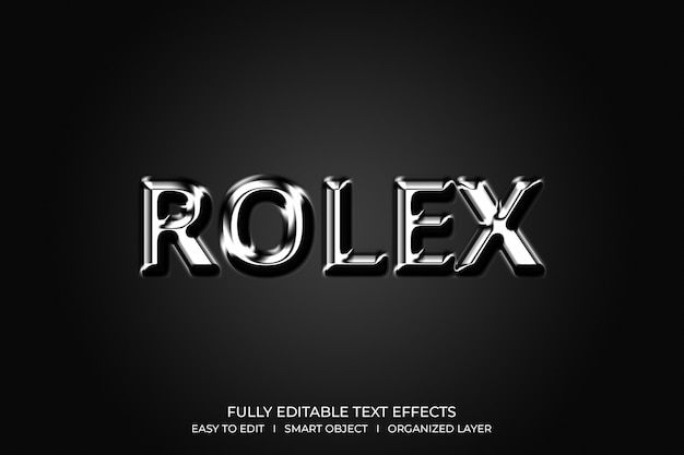 Efeito de texto no estilo rolex 3d