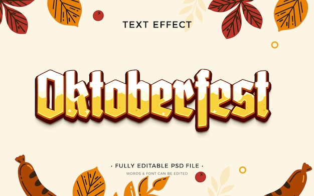 PSD efeito de texto oktoberfest