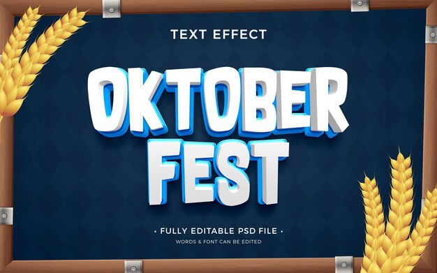 PSD efeito de texto oktoberfest