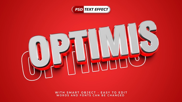 PSD efeito de texto optimis com estilo 3d