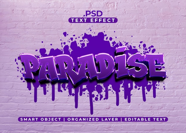 PSD efeito de texto paradise