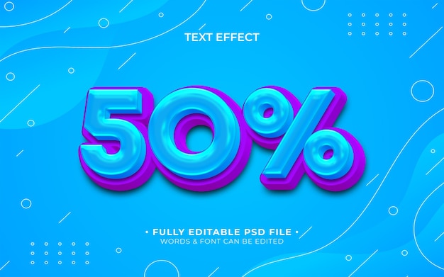 PSD efeito de texto percentual