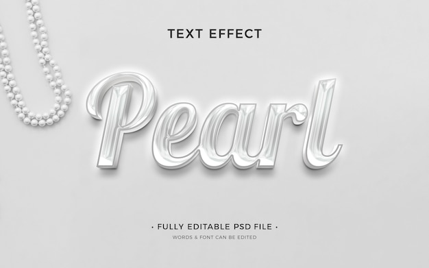 Efeito de texto pérola