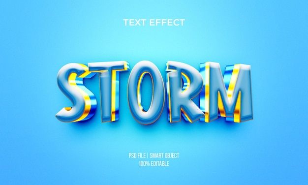 PSD efeito de texto personalizado psd strom 3d