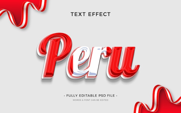 PSD efeito de texto peru