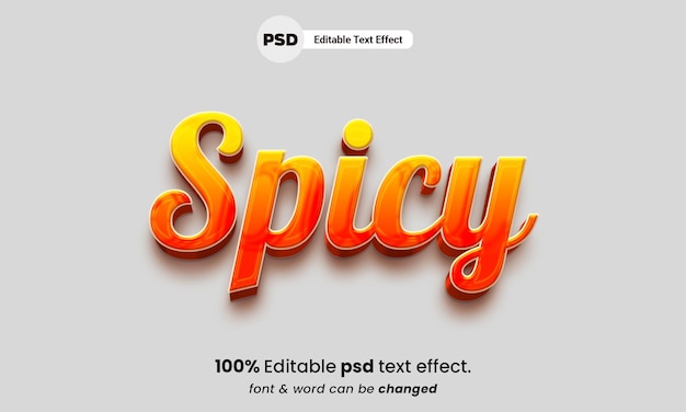 Efeito de texto picante premium estilo de efeito de texto 3d efeito de texto picante premium