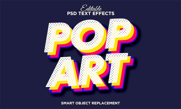 efeito de texto pop art moderno