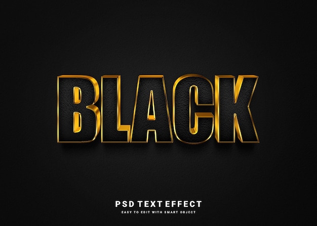 PSD efeito de texto preto