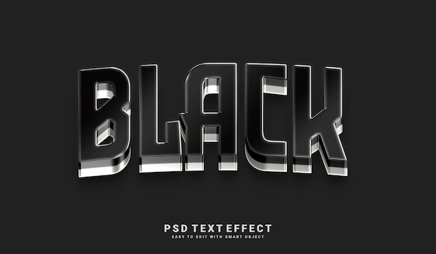 PSD efeito de texto preto