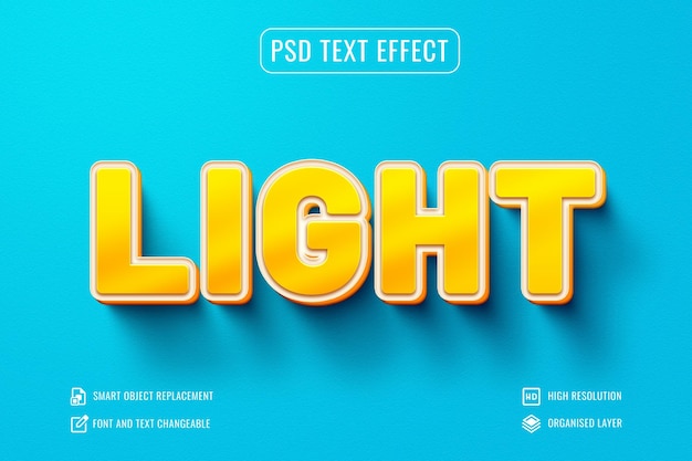 Efeito de Texto PSD 3D Claro
