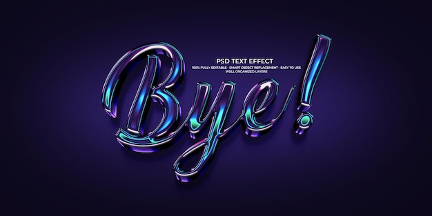 Efeito de texto PSD brilhante