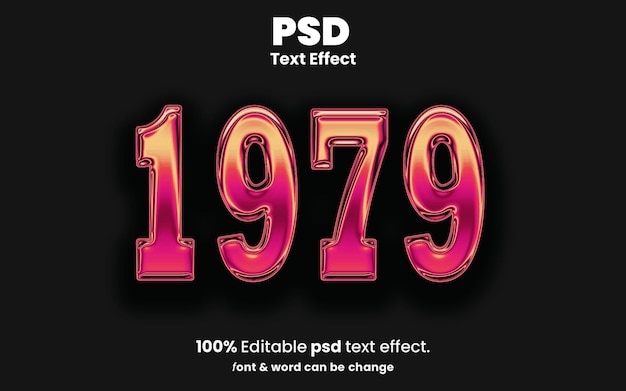 Efeito de texto PSD de 1979