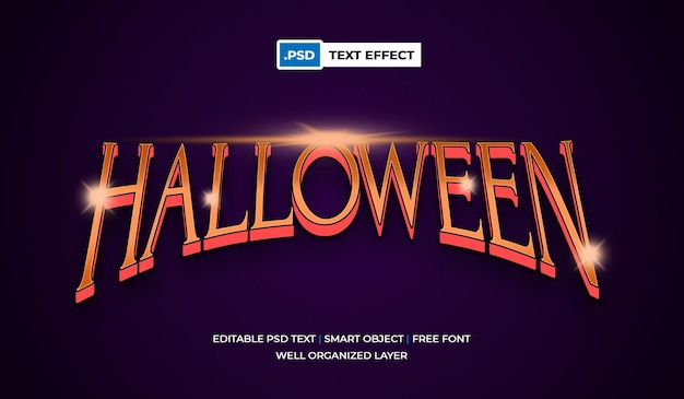 PSD efeito de texto psd de halloween, editável e se encaixa no tema de halloween