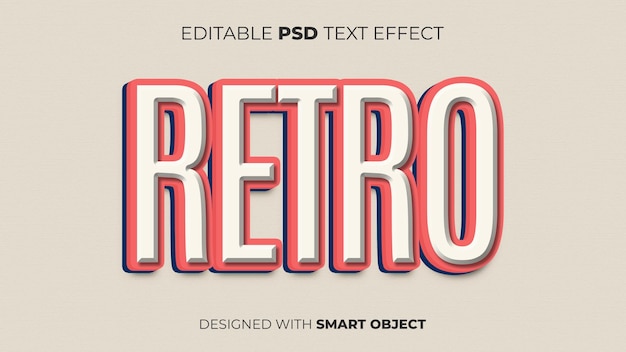 Efeito de texto PSD editável de Retro para evento de pôster de cópia de título, etc.