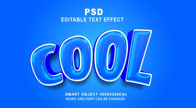 Efeito de texto psd editável legal em 3d com fundo bonito