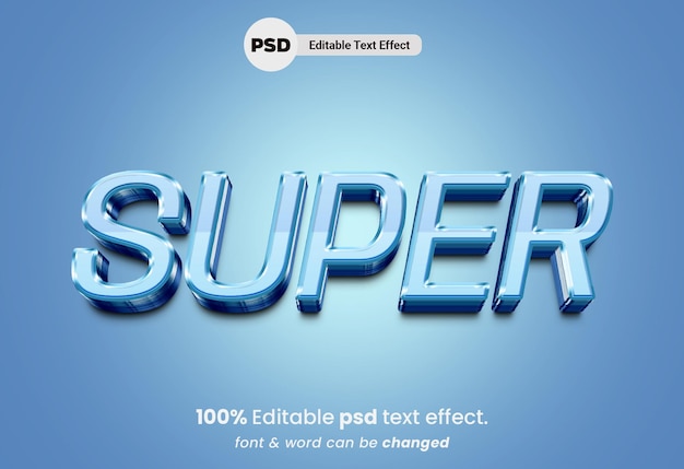 Efeito de texto PSD editável super 3D