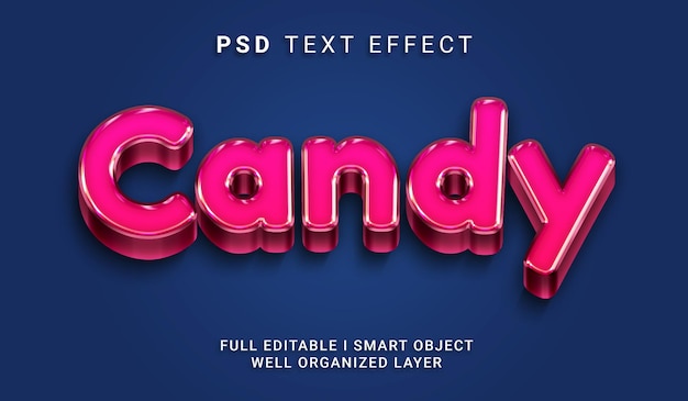 PSD efeito de texto psd estilo doce 3d