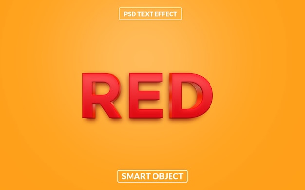 Efeito de texto psd red 3d editável
