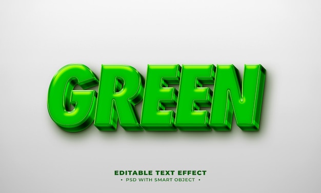 PSD efeito de texto psd verde 3d editável