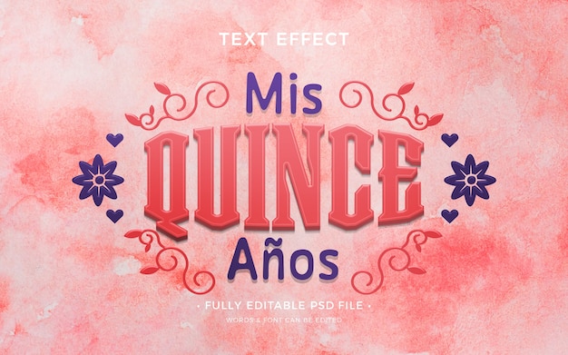 Efeito de texto quinceañera