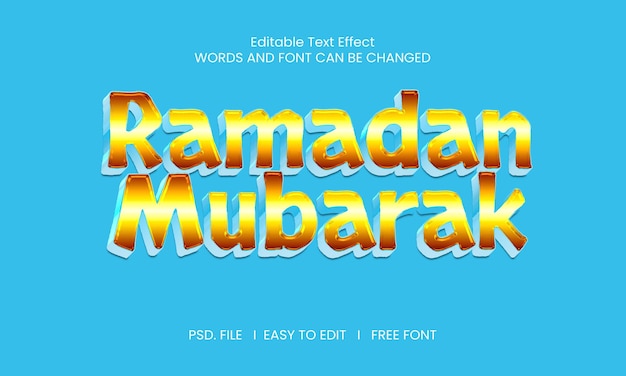 Efeito de texto ramadan mubarak psd