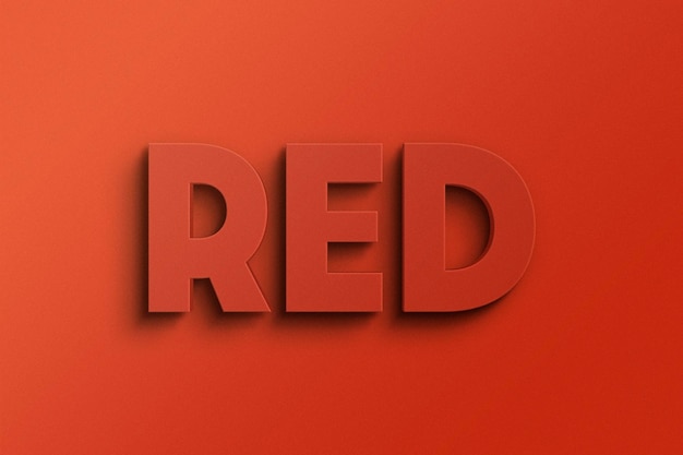 PSD efeito de texto red 3d editável