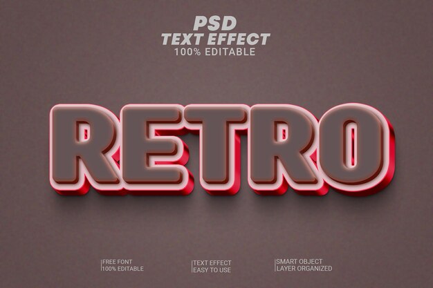 Efeito de texto retrô criativo PSD
