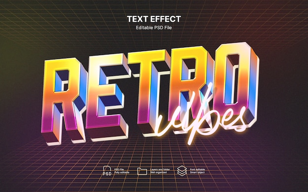 Efeito de texto retrô Vibes