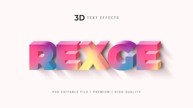 Efeito de texto Rexge 3D