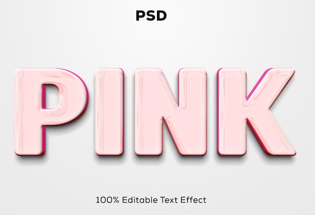 PSD efeito de texto rosa com fundo branco