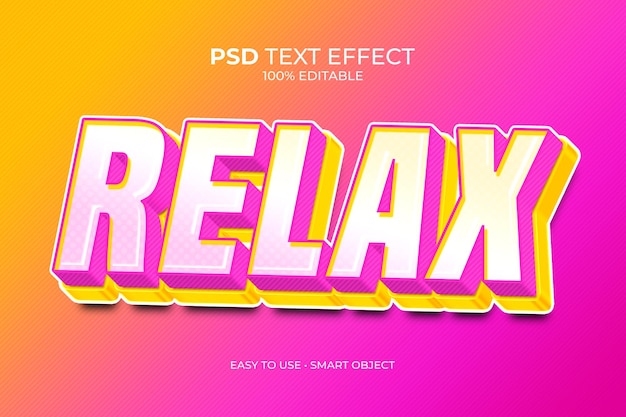 PSD efeito de texto rosa relaxante