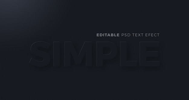 PSD efeito de texto simples de neumorfismo escuro