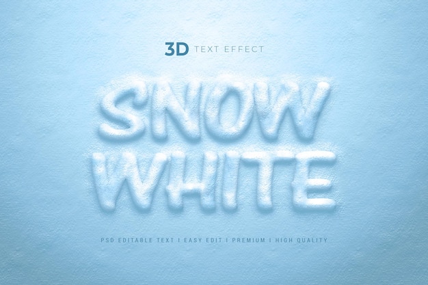 Efeito de texto Snow White 3D