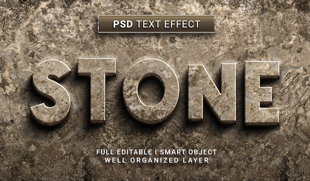 PSD efeito de texto stone psd