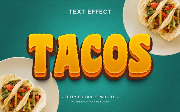 Efeito de texto Tacos