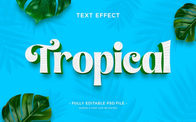 PSD efeito de texto tropical