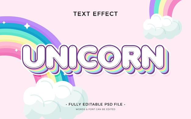 Efeito de texto unicórnio
