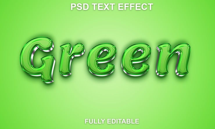 PSD efeito de texto verde editável