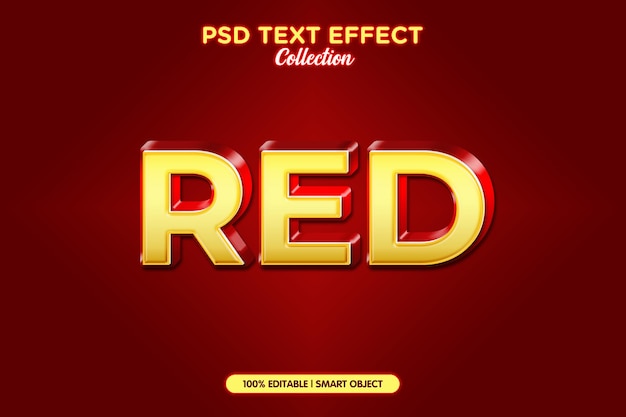 PSD efeito de texto vermelho elegante