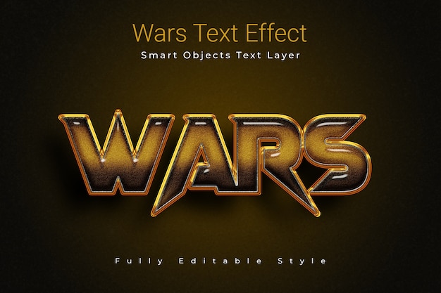 PSD efeito de texto wars