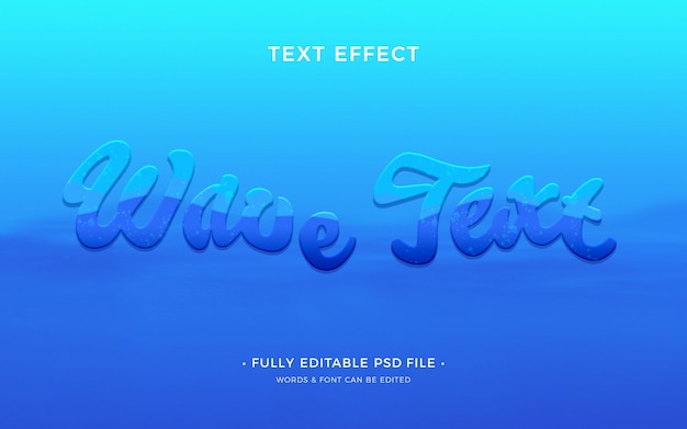 PSD efeito de texto wave