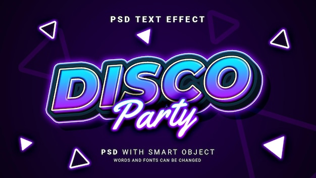 PSD efeito do texto da disco party