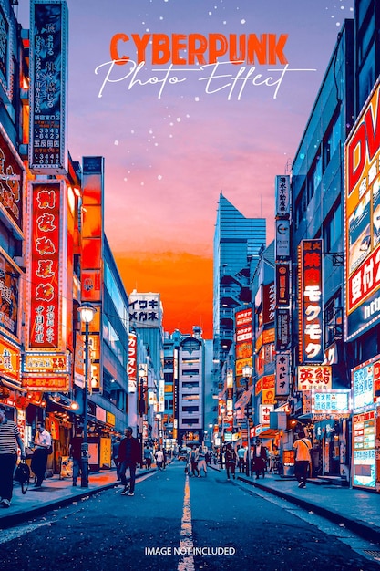 Efeito Fotográfico Cyberpunk
