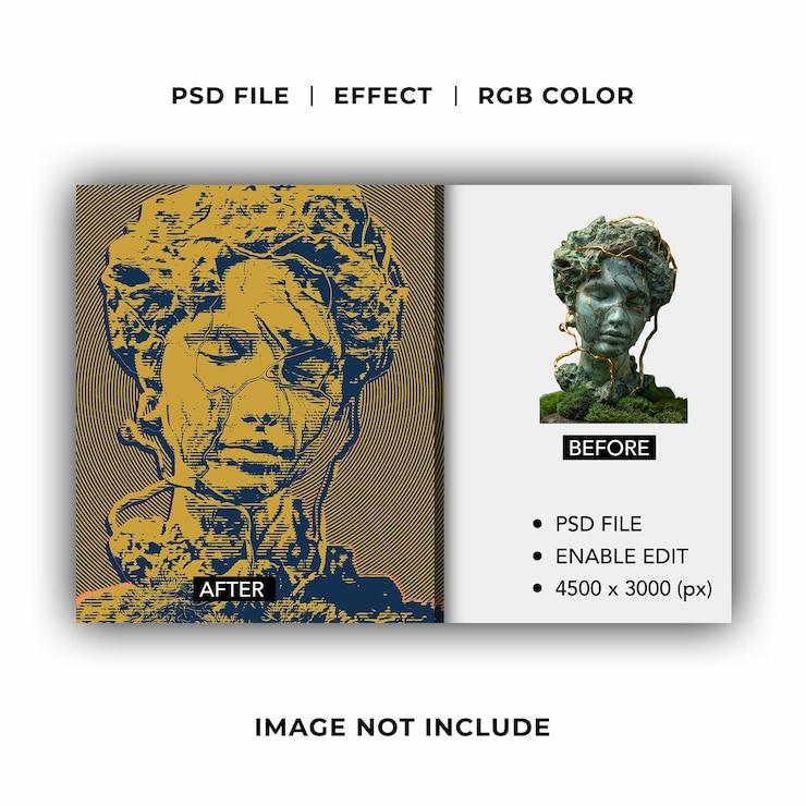 PSD efeito fotográfico de linha de meia tonalidade