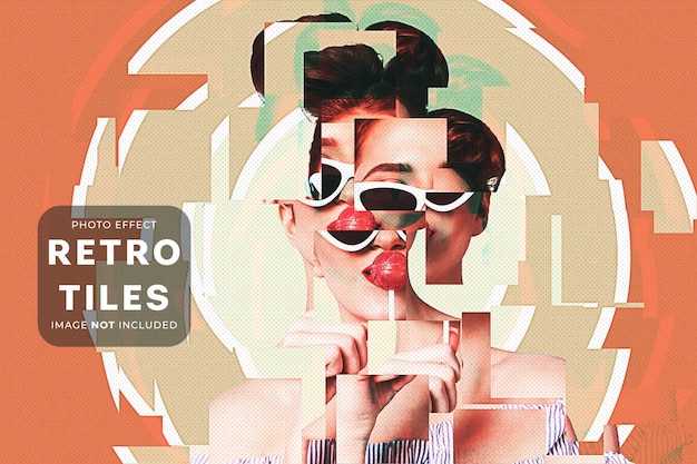 Efeito fotográfico de telhas retrô