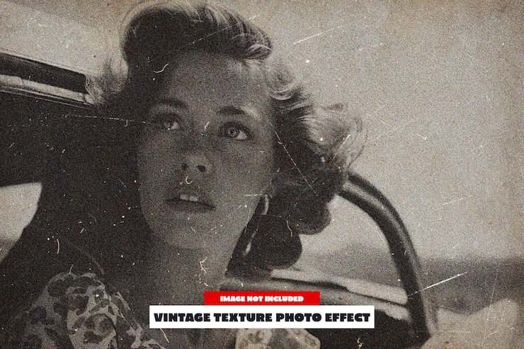 PSD efeito fotográfico de textura vintage
