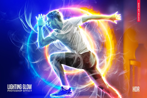 Efeito PSD de brilho de iluminação Photoshop