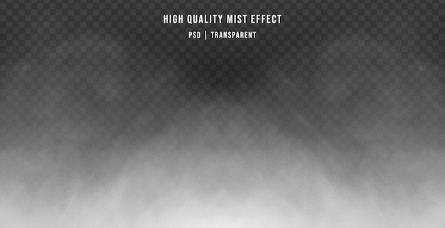 PSD efeito realista de névoa branca isolado em fundo transparente