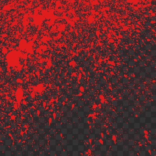 Efeito realista de salpicaduras de sangue em fundo transparente