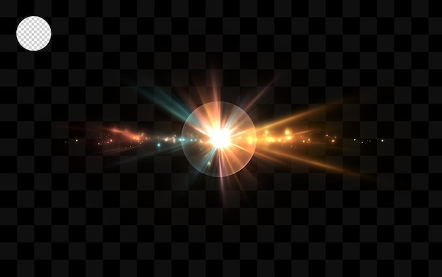 Efeitos de luz brilhante em um fundo transparente